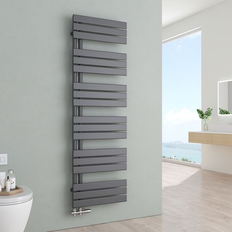 S'Afielina – Sèche-serviette eau chaude 1599x500mm – Acier anthracite – Puissance 794W – Connexion latérale pour installation facile