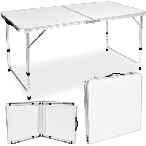 Tavolo pieghevole da campeggio 120x60 cm bianco (1/5)