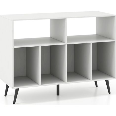 Meuble pour platine vinyle lot de 1 100 x 40 x 74,5 cm stockage optimal vintage en MDF blanc