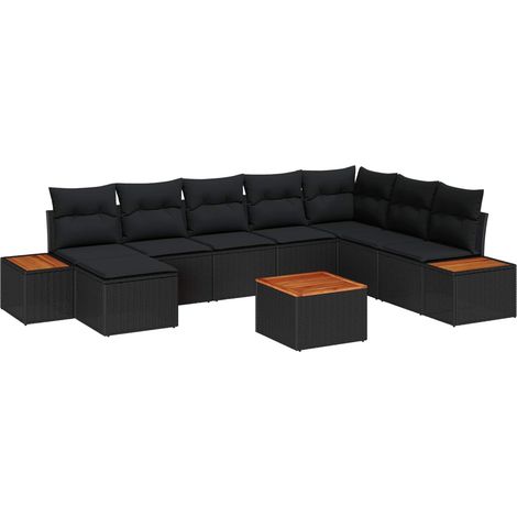 Maison Exclusive - Gartensofa-set mit Kissen mit Speicher 9 pcs S