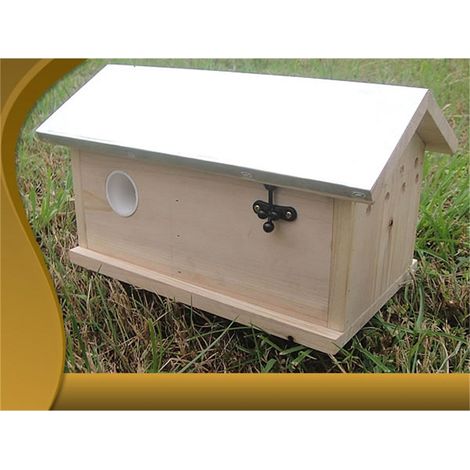 Melko Hummel Hummelhaus Hummelkasten Hummelnistkasten Nistkasten Insektenhaus Haus Insektenhotel XXL mit Metalldach Deckel klappbar Hummelhotel (1/4)