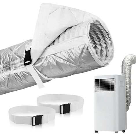 Funda aislante para mangueras de aires acondicionados portátiles con un diámetro de 12,7 a 15 cm, con 2 correas ajustables con hebilla. (1/5)