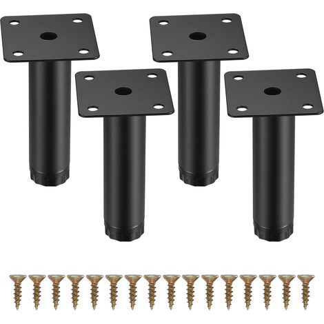 4 Stück Möbelfüße, 10 cm/4 Zoll verstellbare Möbelfüße, Metallbefestigungsfüße für Möbel/Tische/Stühle/Schreibtische/Küchenmöbel/Schränke/Sofas (1/5)