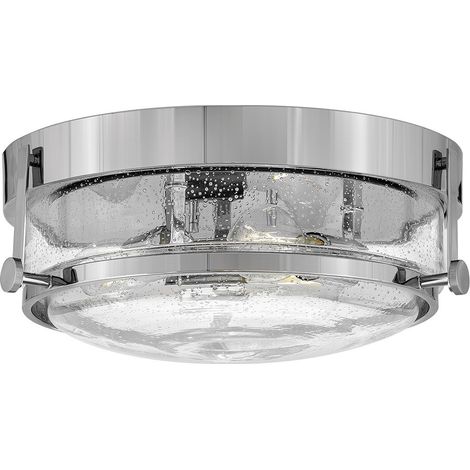 Plafoniera HARPER E27 3x60W acciaio cromato lucido, vetro a bolle trasparente H: 15,9 cm L: 40 cm dimmerabile (1/5)