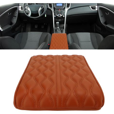 Coussinet universel de protection d'accoudoir pour console centrale automobile, en cuir, convient aux SUV/camions/voitures, couleur café. (1/5)