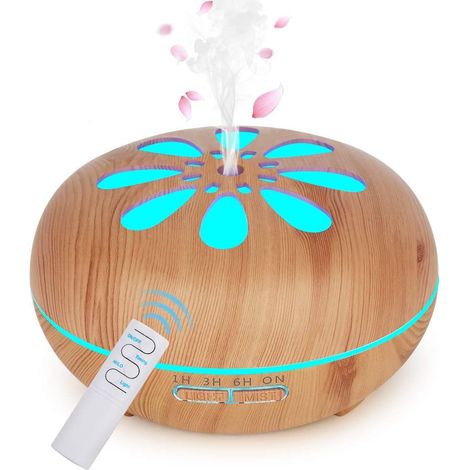 Diffuseur D Huile Essentielle - Humidificateur Ultrasonique 550 Ml - Avec Telecommande Et Arret Automatique - Pour Maison Bureau - 1 Piece