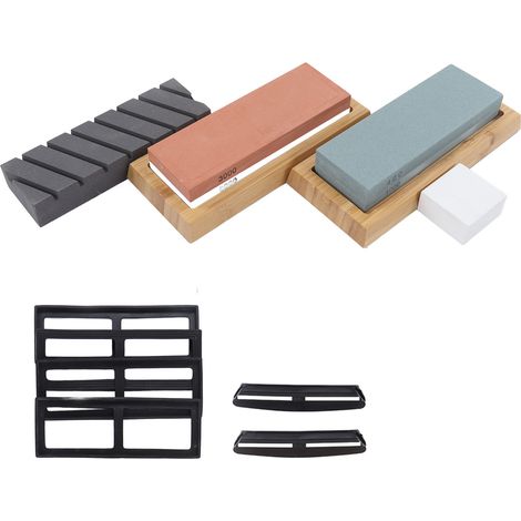 12 pièces pierre à aiguiser grain 400/1000 3000/8000 kit accessoires affûteur couteaux (1/5)