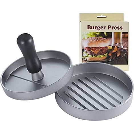 Presse Hamburger Antiadhésive, Presses à Hamburger, Moule de Pâté en Aluminium pour Barbecue Pique-Nique Housemade Hamburger Bacon Saucisse (1/5)