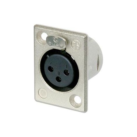 Neutrik NC3FP-1 Connettore XLR Presa a pannello contatti dritti Numero Poli (num): 3 Argento 1 pz.