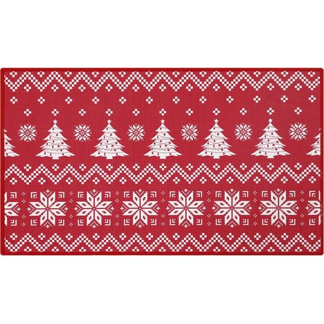 Felpudo antideslizante con diseño navideño, color rojo, 40x60cm. (1/2)