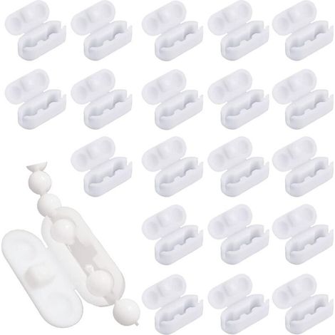 Lot de 20 raccords de chaîne en plastique - Connecteur de chaîne - Clip de chaîne à billes - Accessoires pour réparation de store, store vénitien ou rideau (1/4)