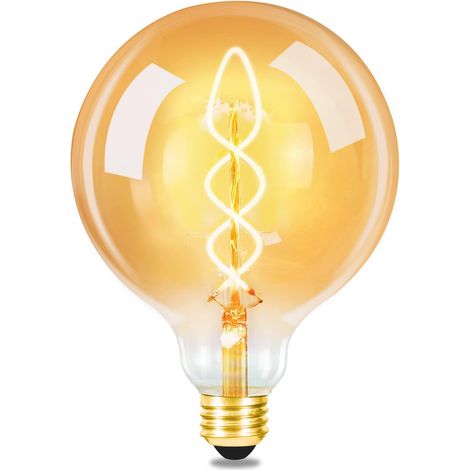 1 Vintage E27 LED-Glühbirne - Edison G125 2700K 4W Glühbirne, warmweißes Licht, Retrodesign aus Glas