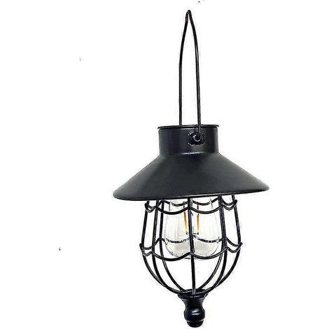 Lanterne solaire d'extérieur suspendue en métal style vintage, lampe solaire blanc chaud pour jardin, terrasse, cour et décoration d'arbres-AquaForge
