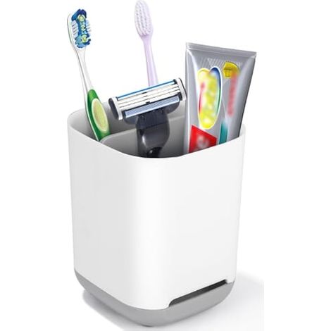 Organisateur de brosses à dents, porte-brosse pour salle de bain, support pour brosse électrique, gobelet dentifrice, plastique amovible, antidérapant pour toute la famille (1/4)