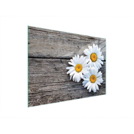 Planche à découper en verre 40x30 à motif marguerite (1/5)