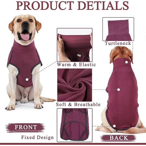 Dog Cat Sweater Coat - Soft Winter Clothes for Small, Medium and Large Dogs – Red S (1/4)