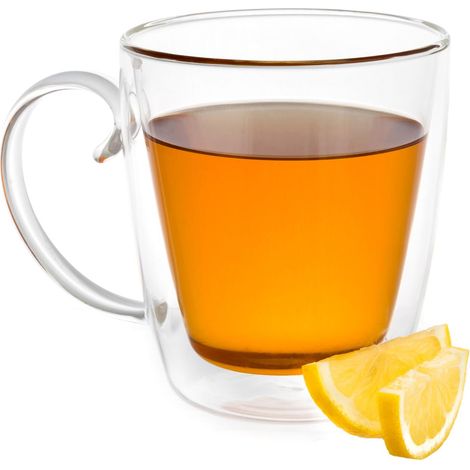 Impresionante taza de doble fondo de 500 ml de vidrio de borosilicato Lise Duka (1/5)