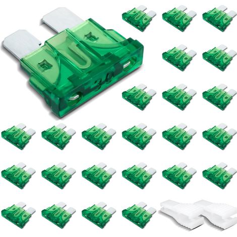 fusible auto standard, fusible plat 30A avec clips en plastique pour voiture, camion et moto (1/5)
