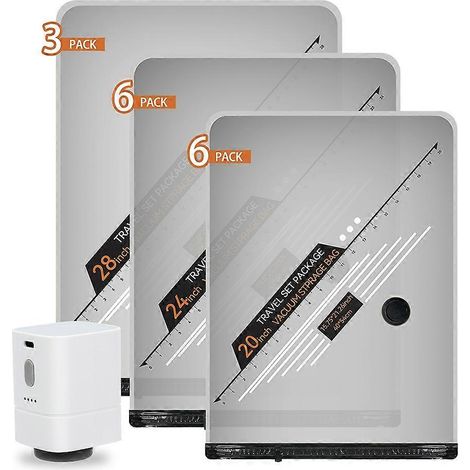 Pompe sans fil rechargeable et sacs de rangement gain de place (lot de 15) pour les voyages et la maison (1/5)
