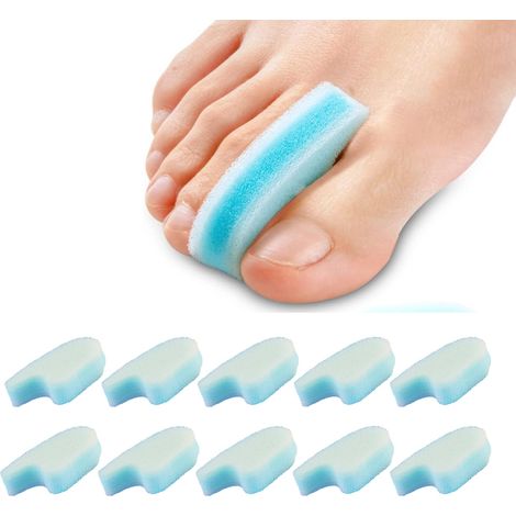 Lot de 10 séparateurs d'orteils en mousse, écarteurs d'orteils respirants, réduisent les frottements et soulagent la douleur des cors, correcteurs d'orteils qui se chevauchent (1/5)