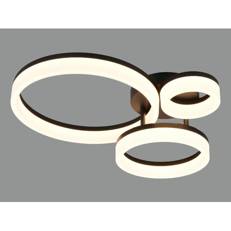 Plafonnier LED lampe de salon noir moderne L 51 cm (1/5)