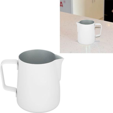 Swan Art 380ml Edelstahl-Latte-Becher mit spitzem Ausguss, Milchaufschäumer, weißes Kaffeezubehör (1/5)