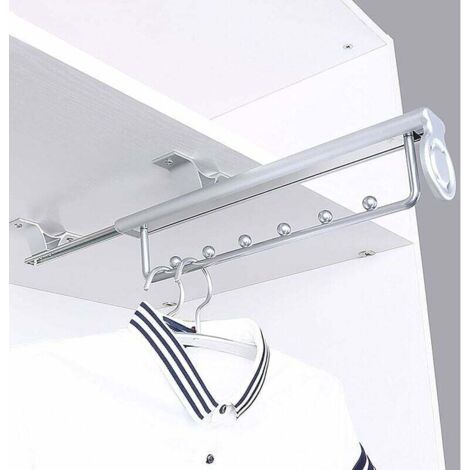 Pull-out Sliding Clothes Rack – Load Capacity 25kg – Wardrobe Hanging Rail – Optimizes Storage Space (1/5)