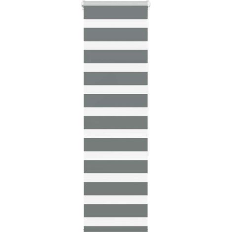 Doppelrollo Dunkelgrau 45x150 cm Stoffbreite 40,9 cm Polyester