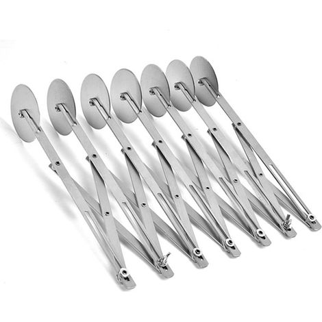 Couteau à Pizza en acier inoxydable à 7 roues, diviseur de pâte réglable pour pâtisserie, pâtes, gâteaux, biscuits, outil de cuisson de cuisine (1/5)