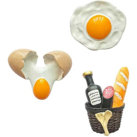 3 aimants pour réfrigérateur, en résine colorée, forme alimentaire, décoration cuisine et bureau (1/5)