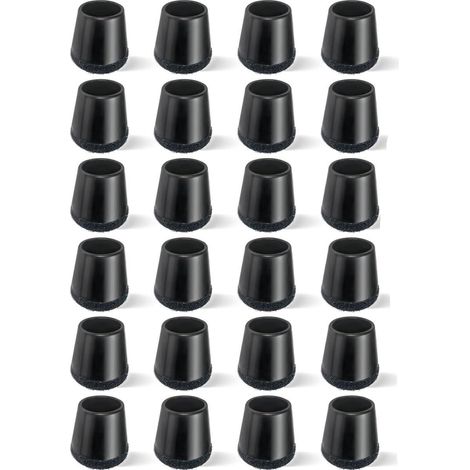 Protector De Pata De Silla - Silicona Y Fieltro - Para Patas Redondas De 15 A 18 Mm - Negro - 24 Unidades (1/5)