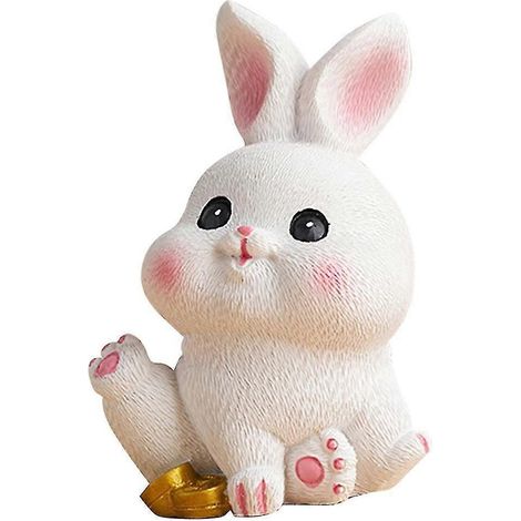 Statuette de lapin miniature, petite figurine de lapin pour la décoration d'une étagère, de la maison ou du salon.-StyleA