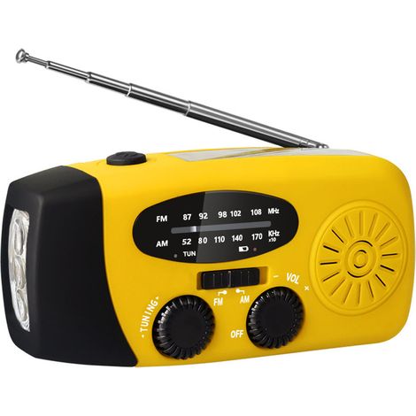 Radio Meteorologica - AM FM WB - Energia Solar Manivela USB - Lampara Led - Banco De Energia 2000 Mah - Para Emergencias Camping Desastres - 1 Unidad (1/5)