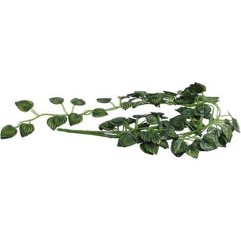 Lot de 2 guirlandes de lierre artificiel, fausses plantes grimpantes suspendues, feuillage artificiel pour décoration de paniers suspendus, idéal pour les fêtes, les mariages, le jardin, la cuisine, l (1/5)