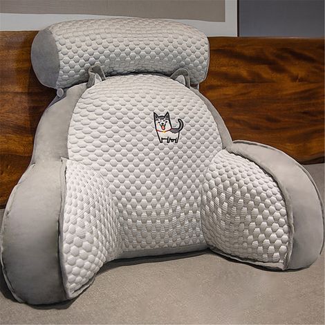 Coussin De Lecture Et De Soutien Lombaire - 60x40 cm Et 70x50 cm - Avec Repose-Tete Et Accoudoirs Latéraux - Pour Canapé Lit Ou Bureau - 1 Pièce (1/5)