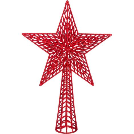 Cimier de sapin de noël Étoile rouge (1/3)
