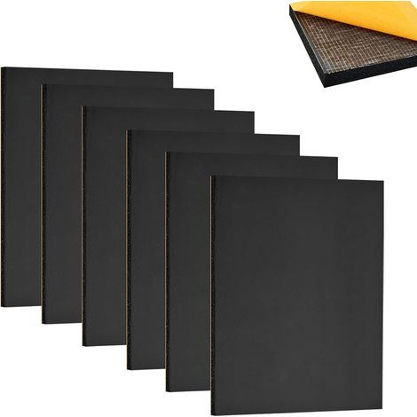 Feuille de Mousse NBR Adhésive Plaque Caoutchouc Joint Isolant Protection Meuble Voiture Anti Vibration Antidérapant Insonorisant -6pcs,Épaisseur 3mm,30x20cm (1/5)