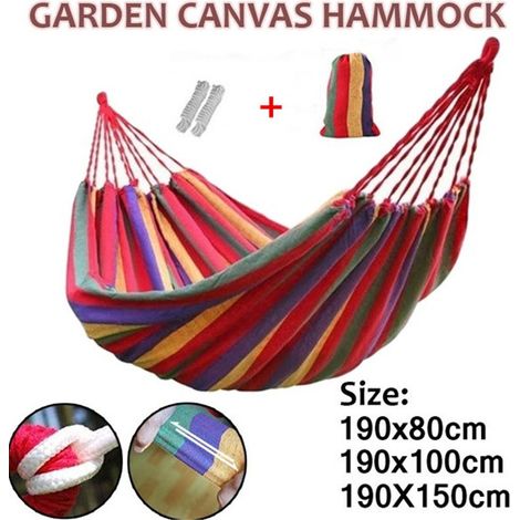 Hamac de jardin portable en toile, hamac suspendu pour camping, véranda, jardin, intérieur et extérieur (1/5)