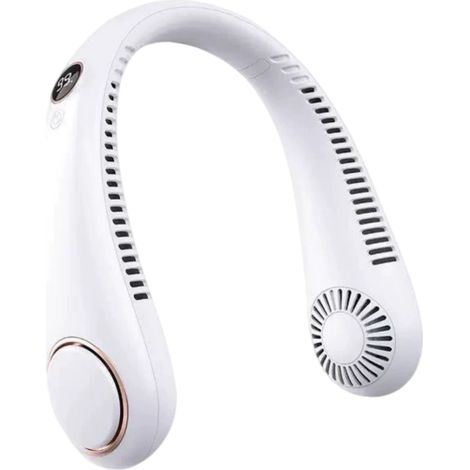 Ventilateur de cou portable sans pales, ventilateur suspendu rafraîchissant à 360°, ventilateur de cou personnel rechargeable par USB (1/5)