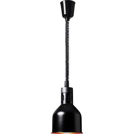 Lampe chauffante infrarouge pour aliments, suspendue, noire, diamètre 17 cm, 250 W (1/5)