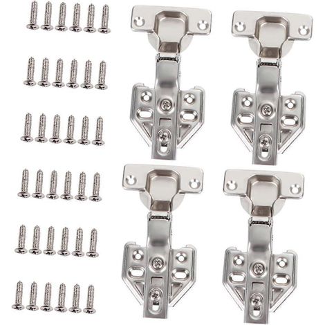 Charnières hydrauliques en acier pour portes d'armoires, 1,2 mm, lot de 4 (1/5)
