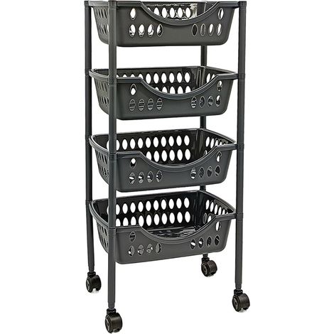 Carrito de cocina con ruedas 4 cestas