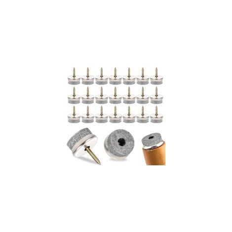 50 deslizadores para sillas, deslizadores de fieltro de 22 mm con tornillos, protectores para patas de sillas para evitar arañazos y ruidos, para muebles, sillas, laminado, parquet, baldosas (gris) - 