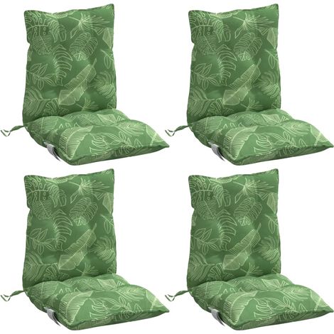 Coussins de chaise à dossier bas lot de 4 modèle de feuille vidaXL