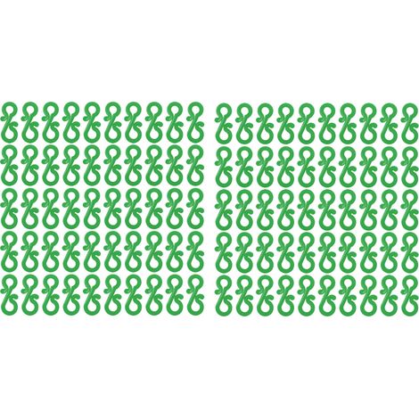 100 clips pour guirlandes lumineuses de Noël, étanches, résistants au gel et réutilisables, en plastique vert gazon. (1/5)