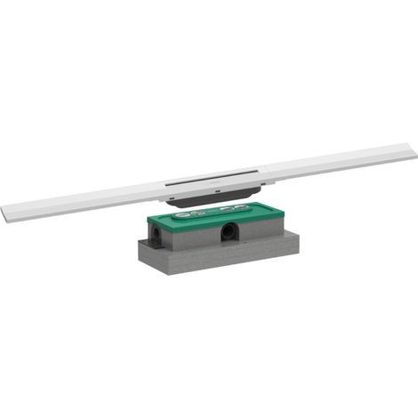 Caniveau de douche HANSGROHE RainDrain Flex 90 Blanc mat + Corps encastré à faible hauteur