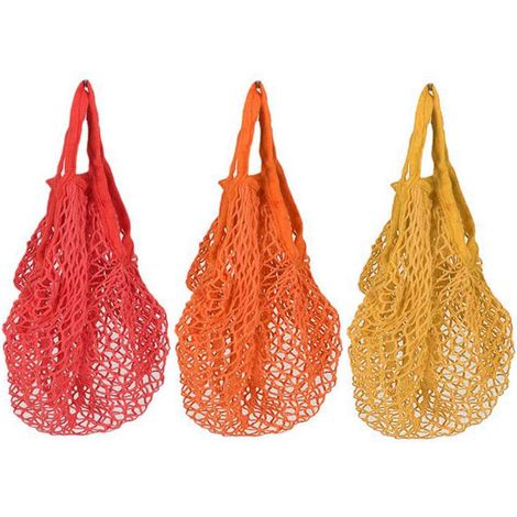 Sac à provisions en coton bio réutilisable, 3 pièces avec poignées, filet à légumes et fruits, organisateur de courses, sac de plage pour jouets, cabas écologique et respirant (1/5)