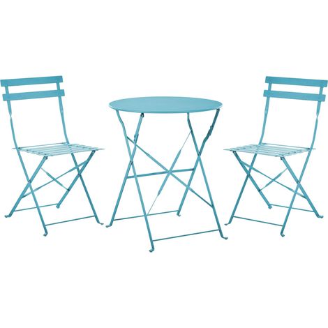Bistro Set klappbar FIORI Metall Seeblau (1/5)