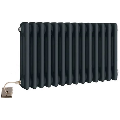 Traditional Electric Anthracite 3 Column Radiators 300mm h 425mm wide