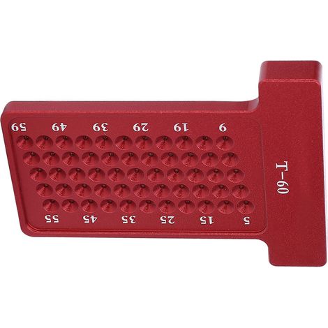 T-förmiger Anreißer aus Aluminiumlegierung, Lochlehre, Schreiner-Markierwerkzeug (Rot) (1/5)